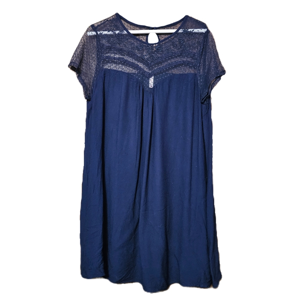 Xhilaration Navy with Mesh Corchet Lace Dress — Target — Size: XL